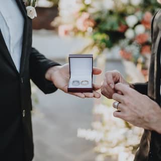 A snapshot of the rings during a wedding ceremony in the romantic gardens in the heart of San Miguel de Allende