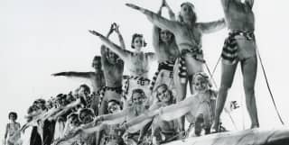 The 1933 musical movie Flying Down to Rio featured the iconic seafront art deco Copacabana Palace Hotel