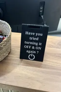 Funny Tech Support On Desk At The Office